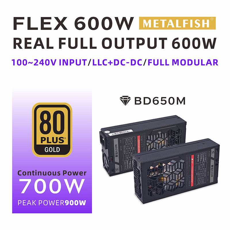 METALFISH Flex 600W fuente de  - Flex Atx Power Supply 600W 1U reseña y precio